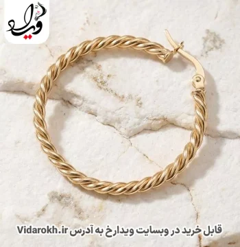 گوشواره حلقه‌ای بافت طنابی تاش مدل Rope Twist - تصویر 2