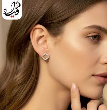 ست دو عددی گوشواره میخی کریستالی Swarovski