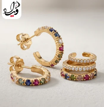 ست ۵ عددی گوشواره و ایرکاف تاش مدل آریسا