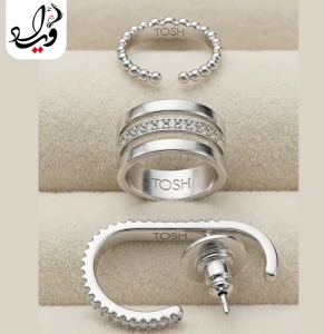 ست ۵ عددی گوشواره و ایرکاف تاش مدل لونا
