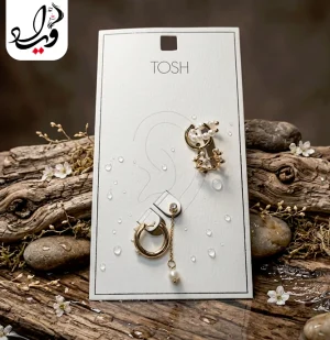 ست ۵ عددی گوشواره و ایرکاف تاش مدل مرواریدی آریانا