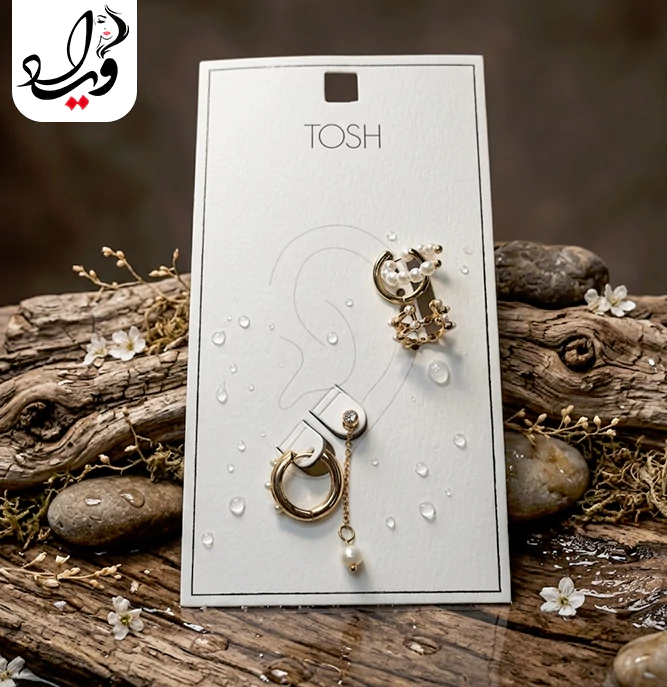 ست ۵ عددی گوشواره و ایرکاف تاش مدل مرواریدی آریانا